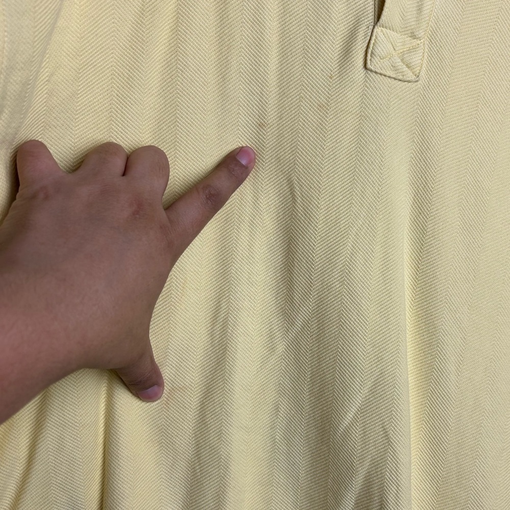 Vintage Men Pendleton Polo Shirt Size L  Yellow Butter 100% cotton Natural - Picture 7 of 13